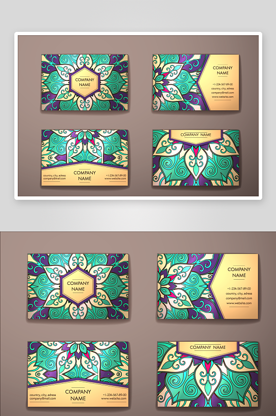 矢量高档艺术名片模版-众图网