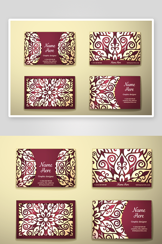 矢量高档艺术名片模版-众图网