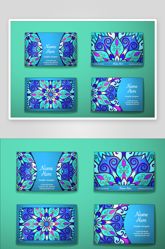 矢量高档艺术名片模版-众图网