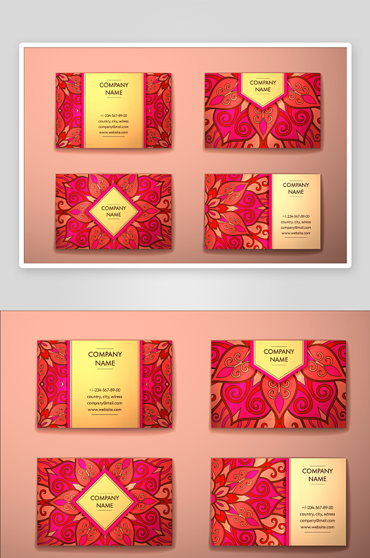 矢量高档艺术名片模版-众图网