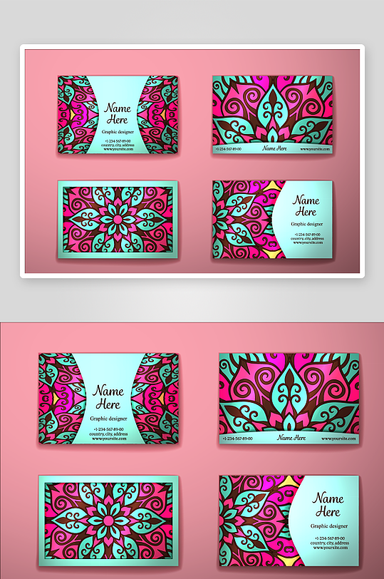 矢量高档艺术名片模版-众图网