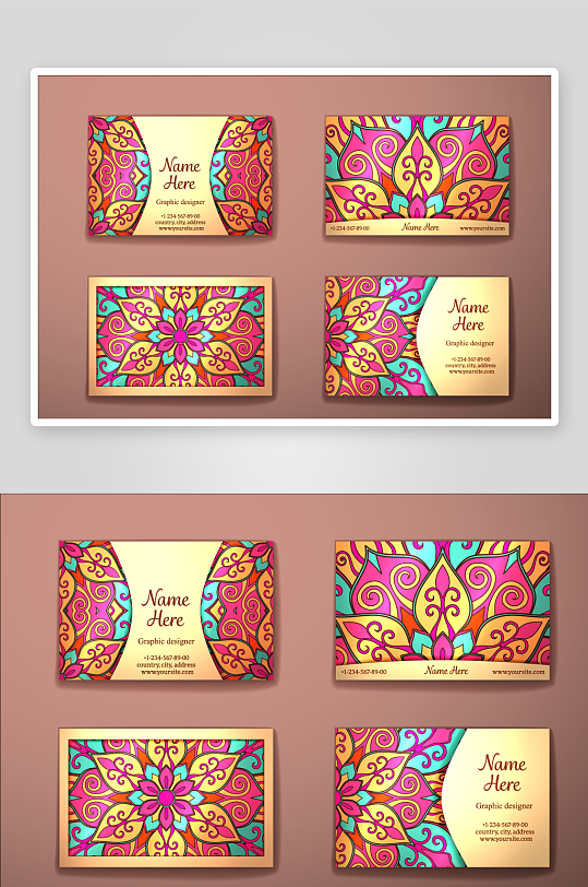 矢量高档艺术名片模版-众图网