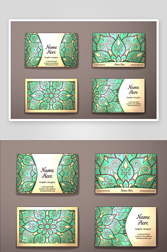 矢量高档艺术名片模版-众图网