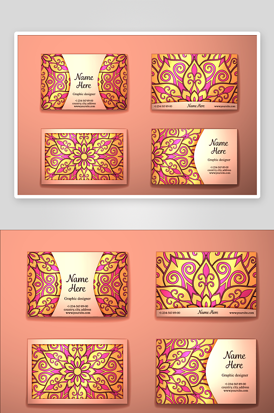 矢量高档艺术名片模版-众图网