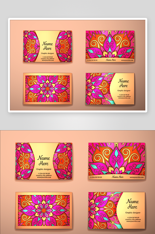 矢量高档艺术名片模版-众图网