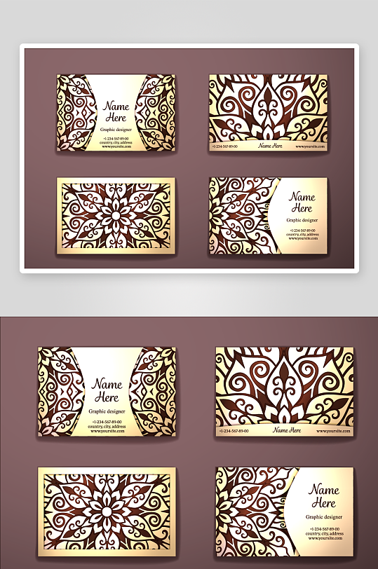 矢量高档艺术名片模版-众图网