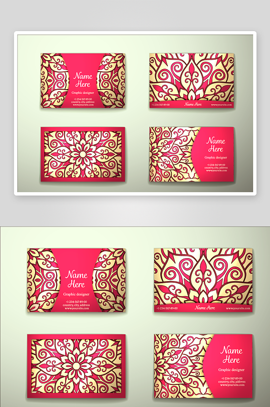 矢量高档艺术名片模版-众图网