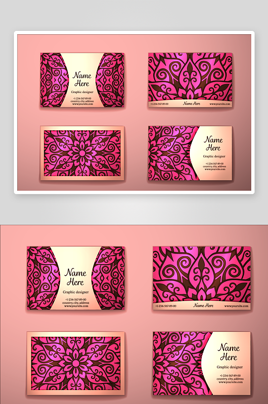 矢量高档艺术名片设计模版-众图网