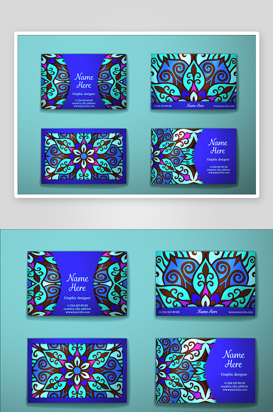 矢量高档艺术名片设计模版-众图网