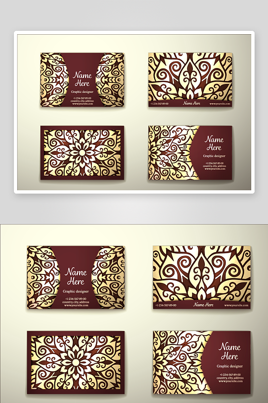 矢量高档艺术名片设计模版-众图网