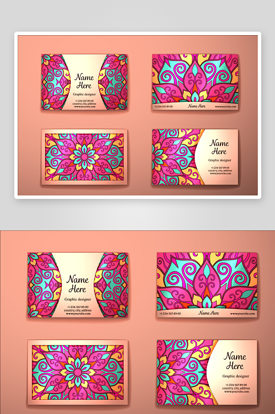 矢量高档艺术名片设计模版-众图网