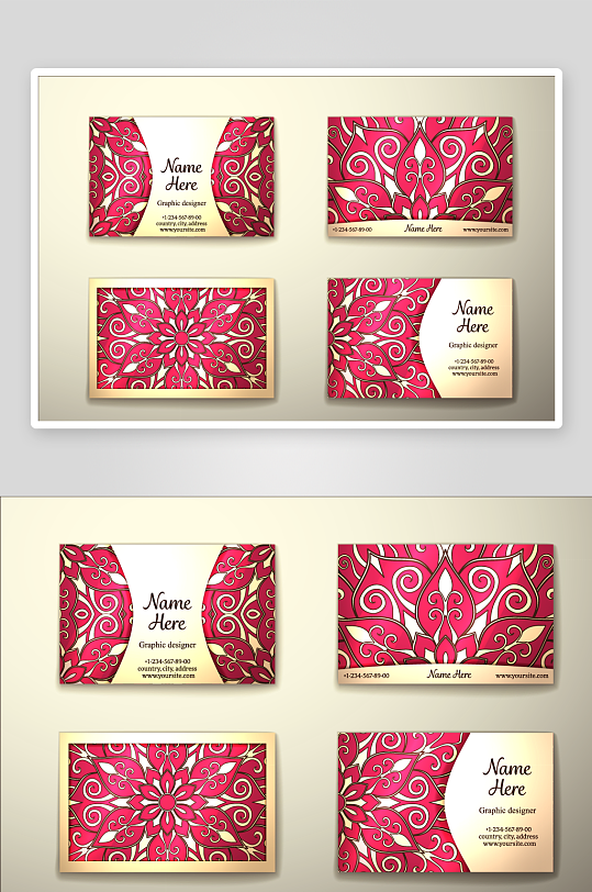 矢量高档艺术名片设计模版-众图网