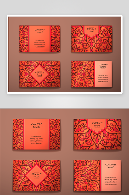 矢量高档艺术名片设计模版-众图网