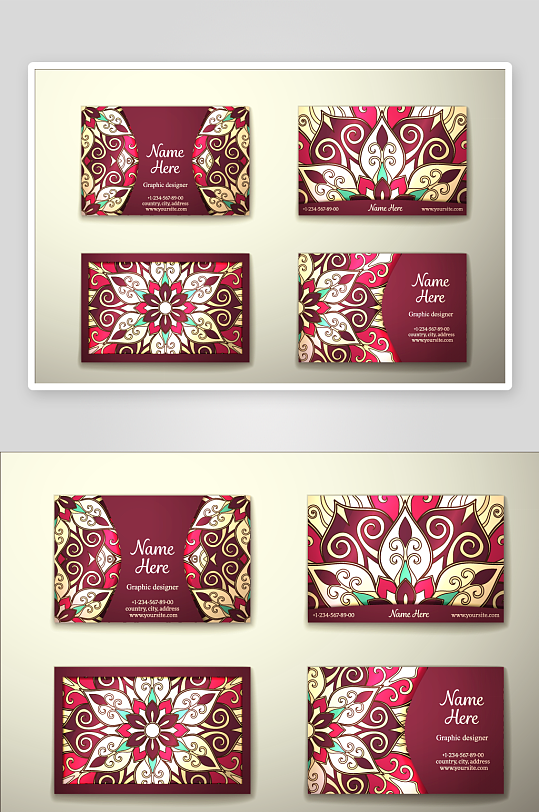 矢量高档艺术名片设计模版-众图网