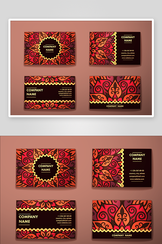 矢量高档艺术名片设计模版-众图网