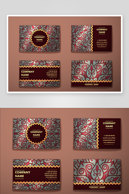 矢量高档艺术名片设计模版-众图网