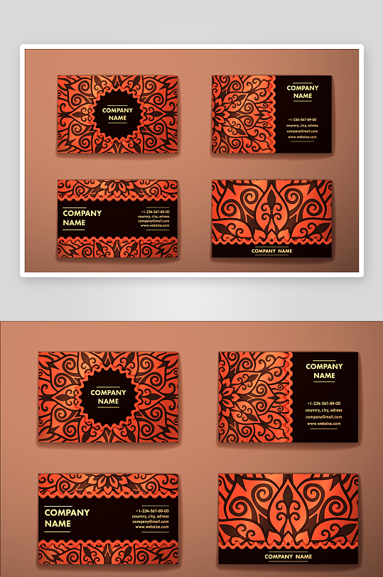 矢量高档艺术名片设计模版-众图网