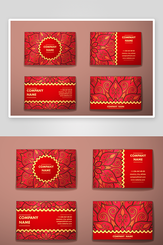 矢量高档艺术名片设计模版-众图网