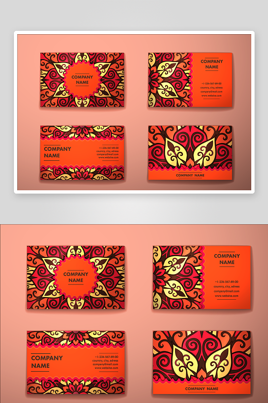 矢量高档艺术名片模版-众图网