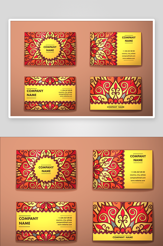 矢量高档艺术名片模版-众图网