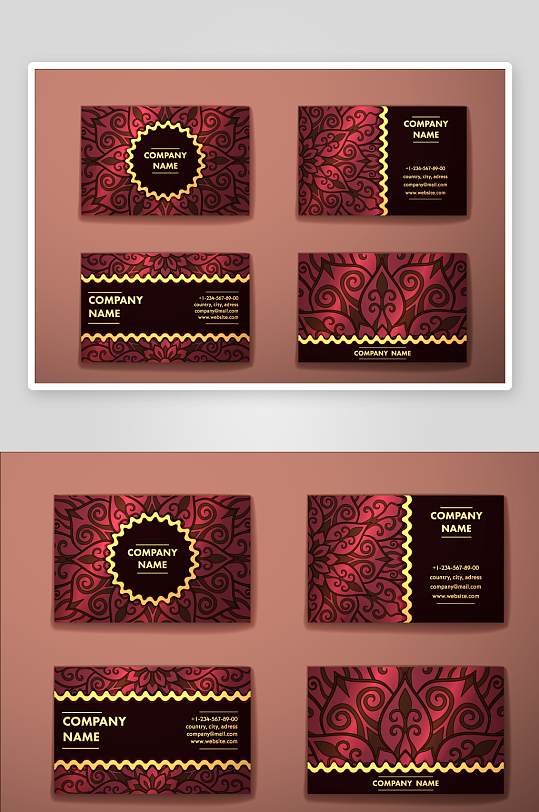 矢量高档艺术名片模版-众图网