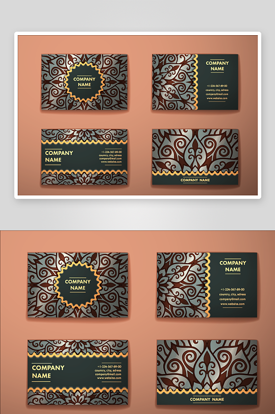 矢量高档艺术名片模版-众图网