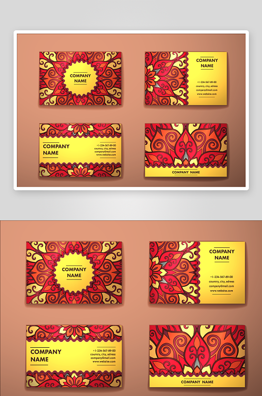 矢量高档艺术名片模版-众图网