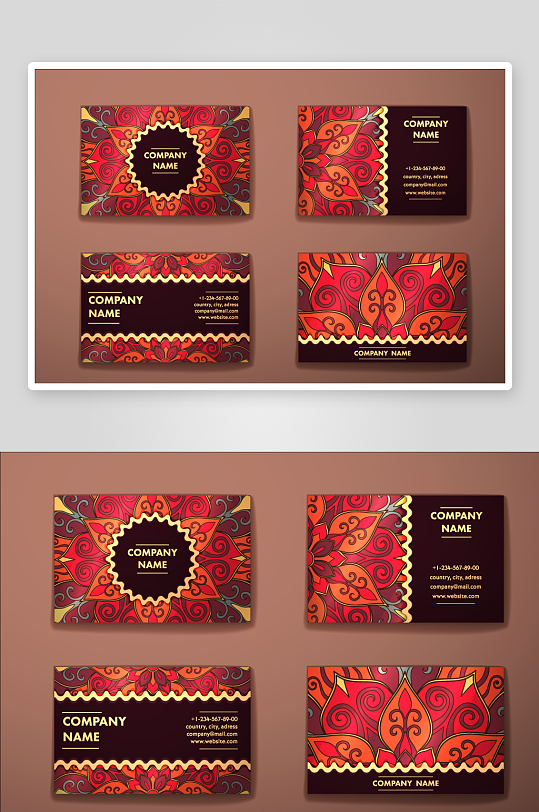 矢量高档艺术名片模版-众图网