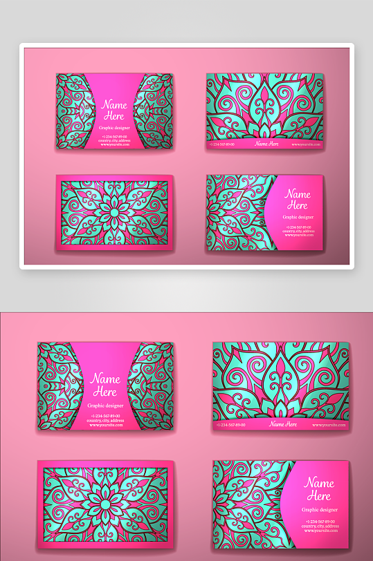 矢量高档艺术名片模版-众图网