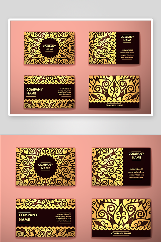 矢量高档艺术名片模版-众图网