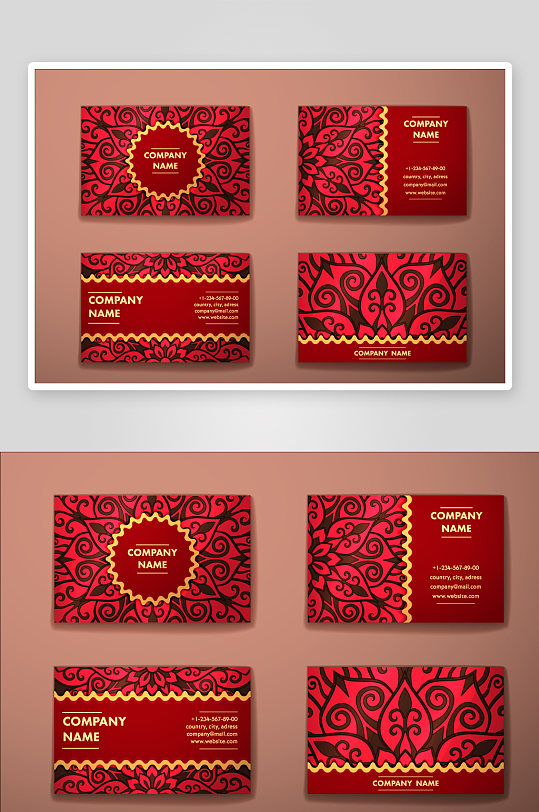 矢量高档艺术名片模版-众图网