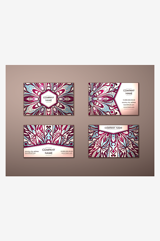 矢量高档艺术名片模版-众图网