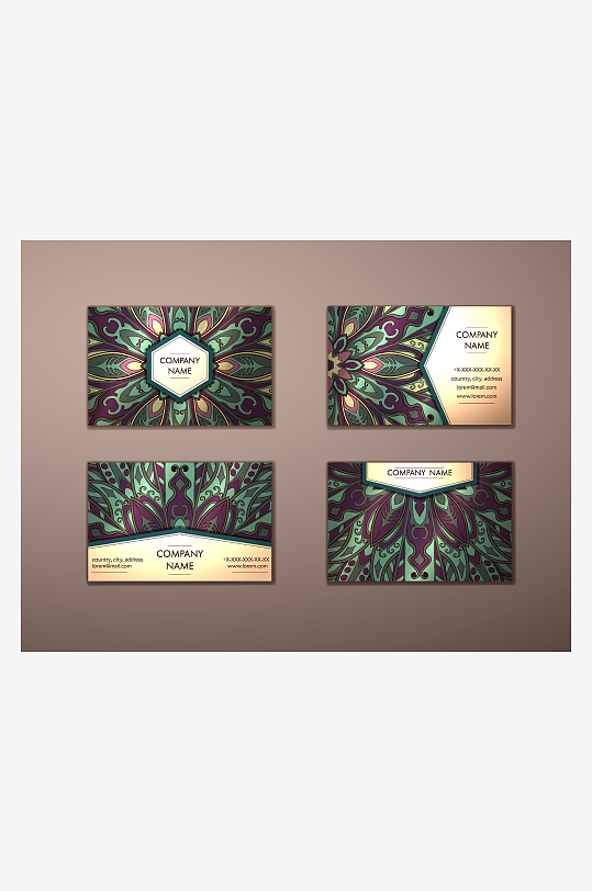 矢量高档艺术名片模版-众图网