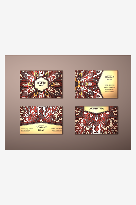 矢量高档艺术名片模版-众图网