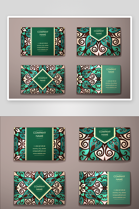 矢量高档艺术名片模版-众图网