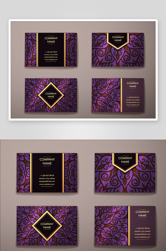 矢量高档艺术名片模版-众图网