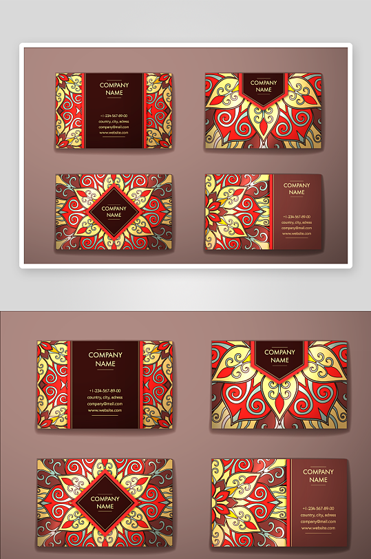 矢量高档艺术名片设计-众图网