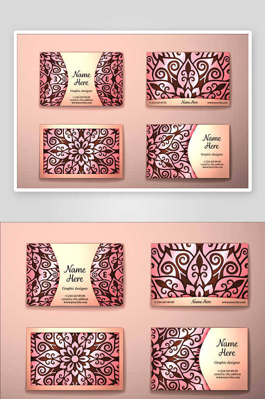 矢量高档艺术名片设计-众图网