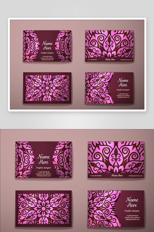 矢量高档艺术名片设计-众图网