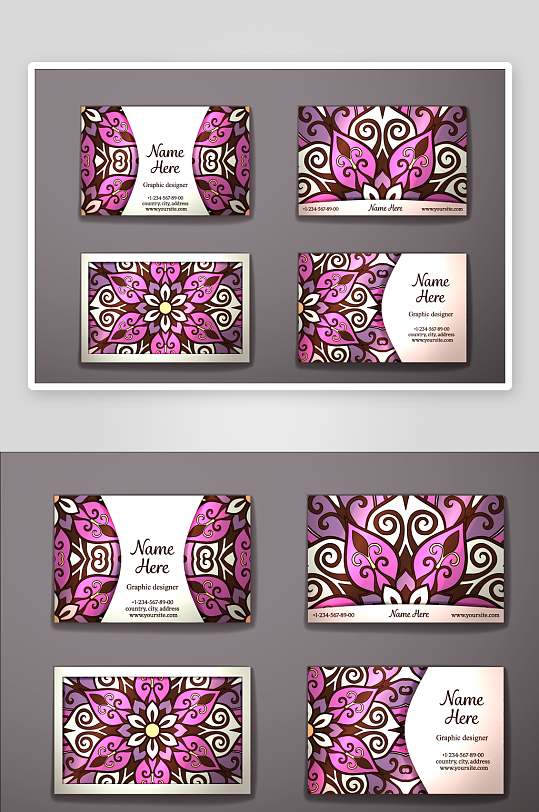 矢量高档艺术名片设计-众图网