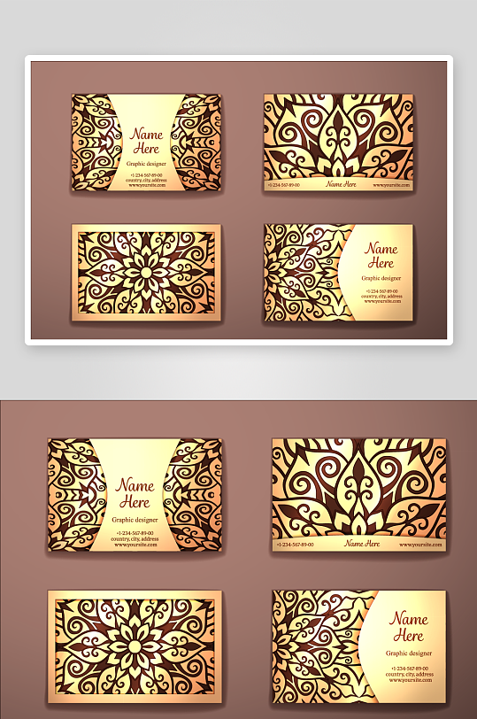 矢量高档艺术名片设计-众图网