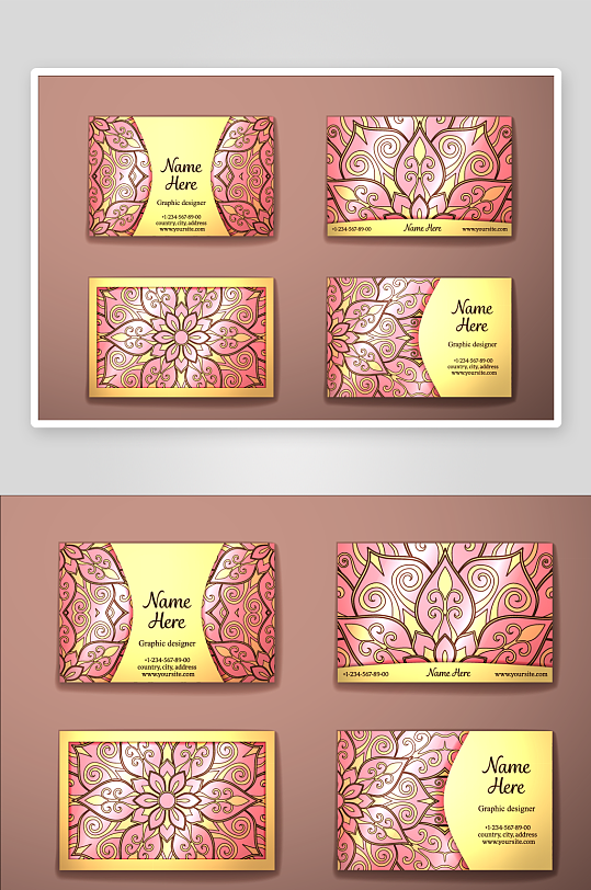 矢量高档艺术名片设计-众图网