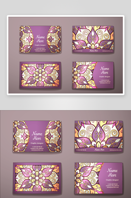 矢量高档艺术名片设计-众图网