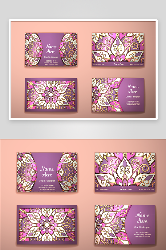 矢量高档艺术名片设计-众图网