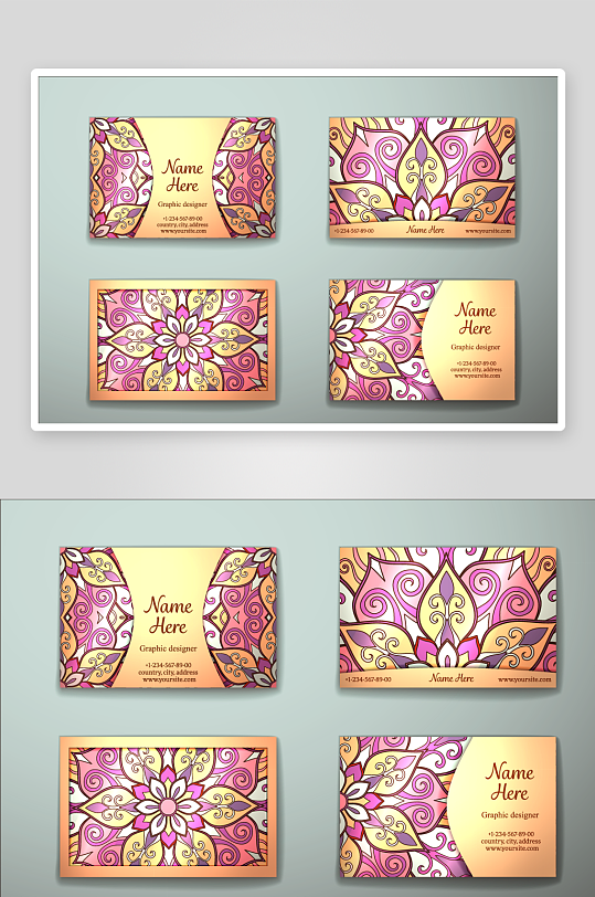 矢量高档艺术名片设计-众图网