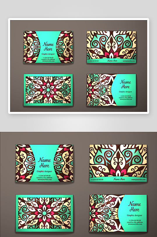 矢量高档艺术名片模版-众图网