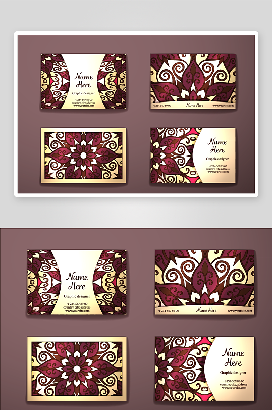 矢量高档艺术名片模版-众图网