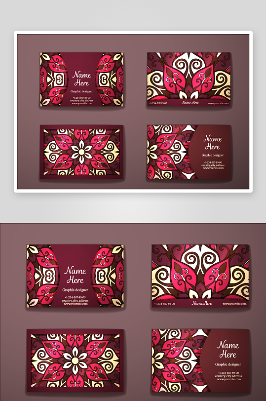 矢量高档艺术名片模版-众图网