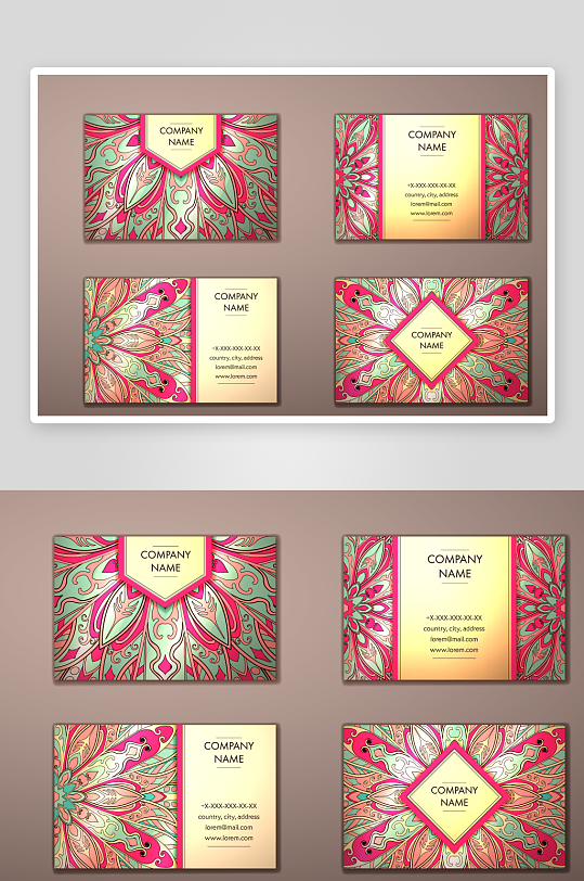 矢量高档艺术名片模版-众图网