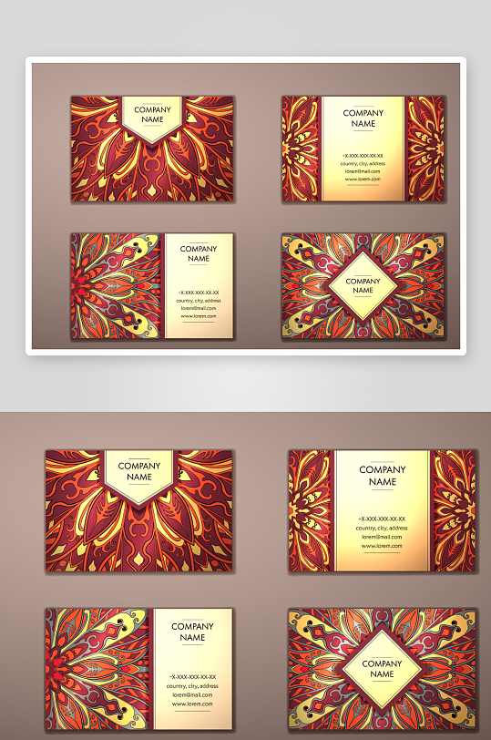 矢量高档艺术名片模版-众图网